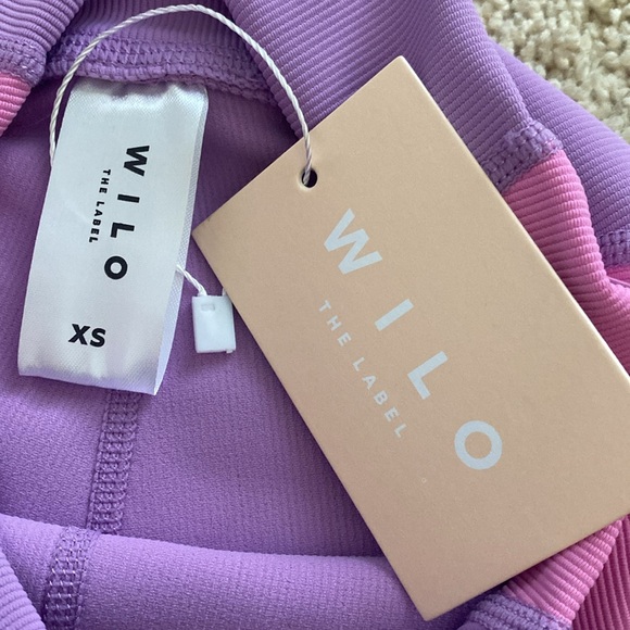 WILO The Label Ribbed Color block Pink and Purple High Rise Leggings Size XS - Picture 9 of 11